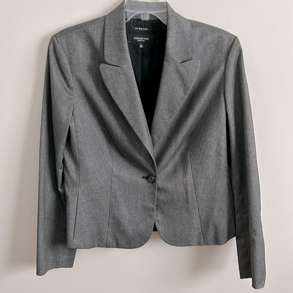 NWOT Women’s blazer suit jacket, black/grey, by Jones New York, size 12